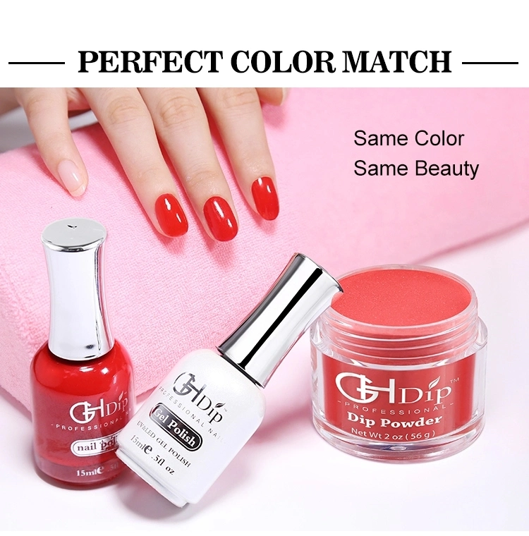 Acrylic Nail Fast Drying Dipping Powder 3 in 1 Color Match Gel Polish