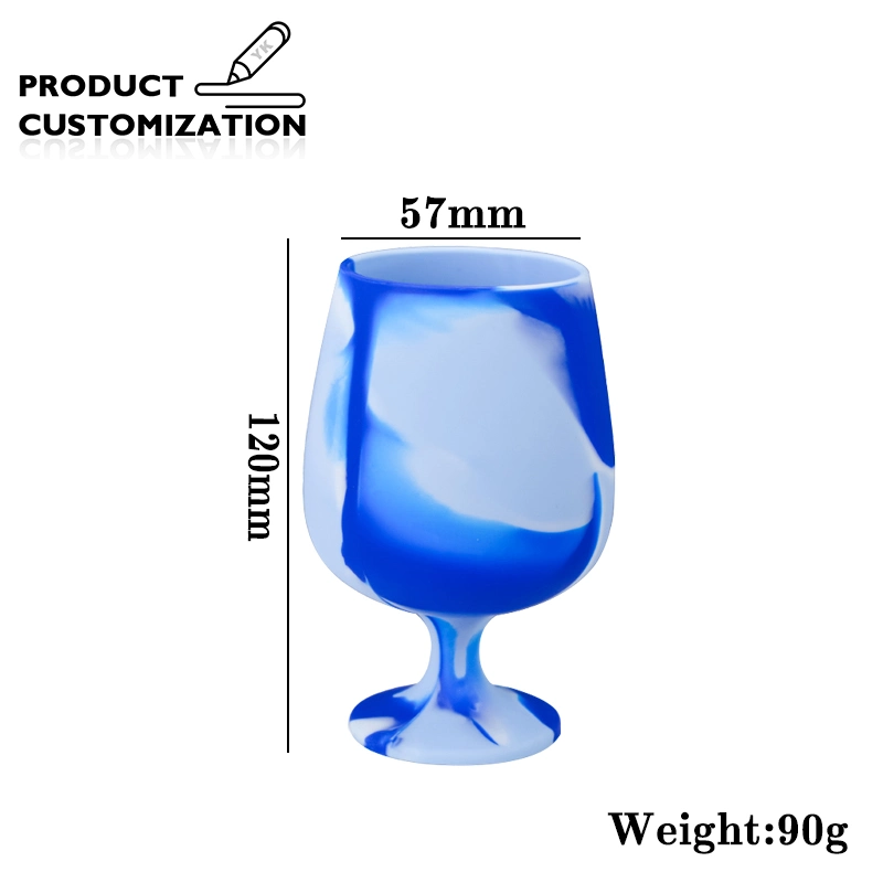 OEM Heat Resistant Unbreakable Wine Glass Silicone Goblet Shatterproof Silicone Wine Cup