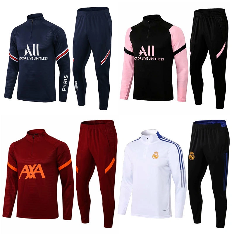 Custom High Quality Football Jersey Fast Drying Breathable Football Kit Training Long Sleeve Tracksuit