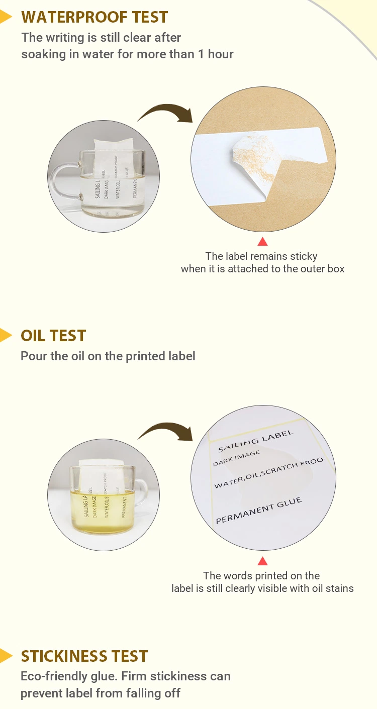 OEM/ODM 4X6 Direct Thermal Shipping Labels with 500 Labels Per Roll 1&prime;&prime; Core Waterproof Direct Thermal Label