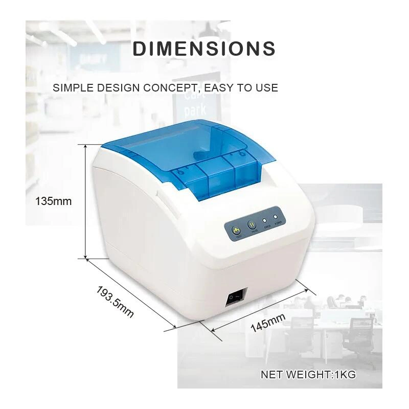 3 Inch Label&amp; Receipt 2 in 1 Thermal Sticker Barcode Bill Printer