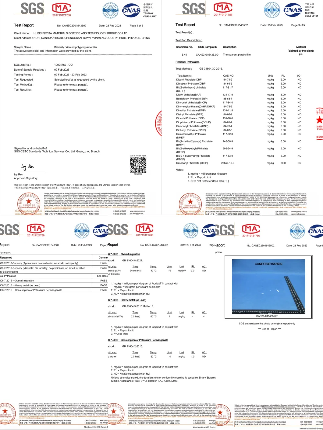 50-70um China Supplier of High Quality BOPP White Tc Film for Wet Wipe Resealable Labels