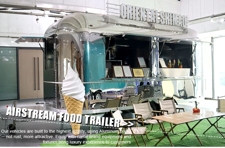 Oriental Shimao Mobile Catering Concession Horse Snack Kitchen Camper Kiosk Hot Fiberglass Stainless Steel Vending Snack Electric Fast Food Cart Trailer