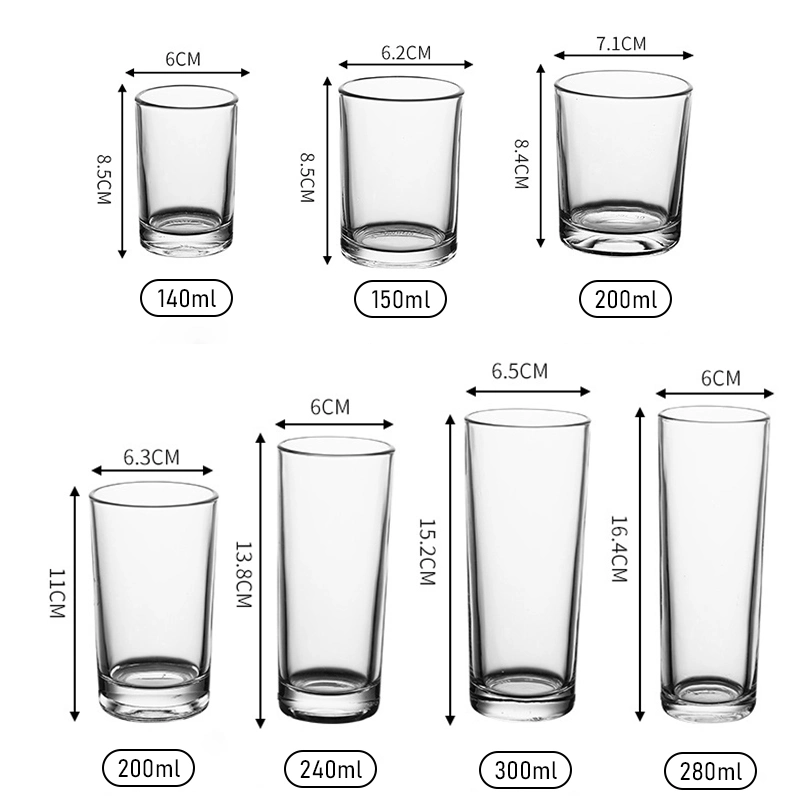 Free Sample Borosilicate Heat Resistant Glass Tea Wine Juice Mug Coffee Striaght Cylinderal Glass Wine Cup