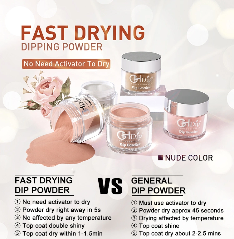 Acrylic Nail Fast Drying Dipping Powder 3 in 1 Color Match Gel Polish