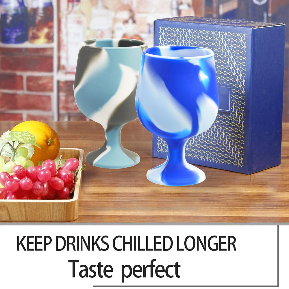 OEM Heat Resistant Unbreakable Wine Glass Silicone Goblet Shatterproof Silicone Wine Cup