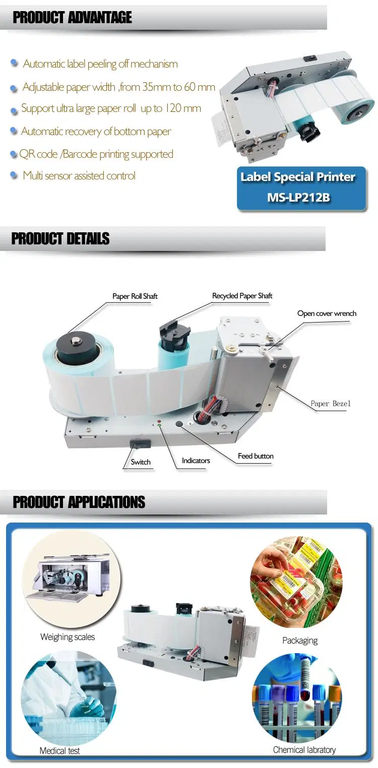 Scale Price Tag Printing Thermal Kiosk Sticker Label Printer