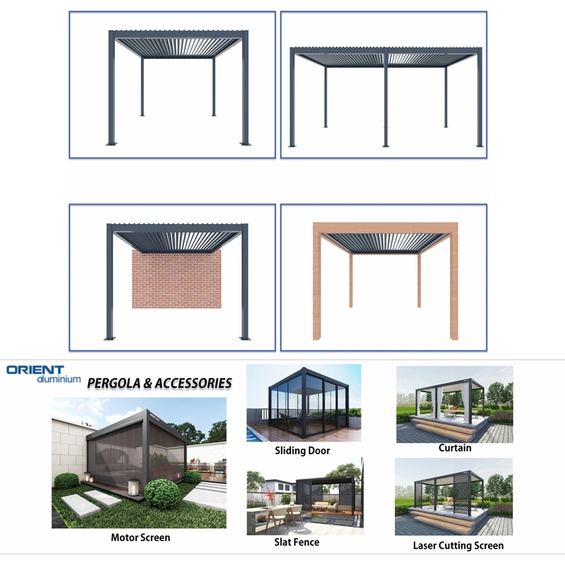 Aluminium Waterproof Louvered Pergola for Outdoor Aluminum Garden Pergola