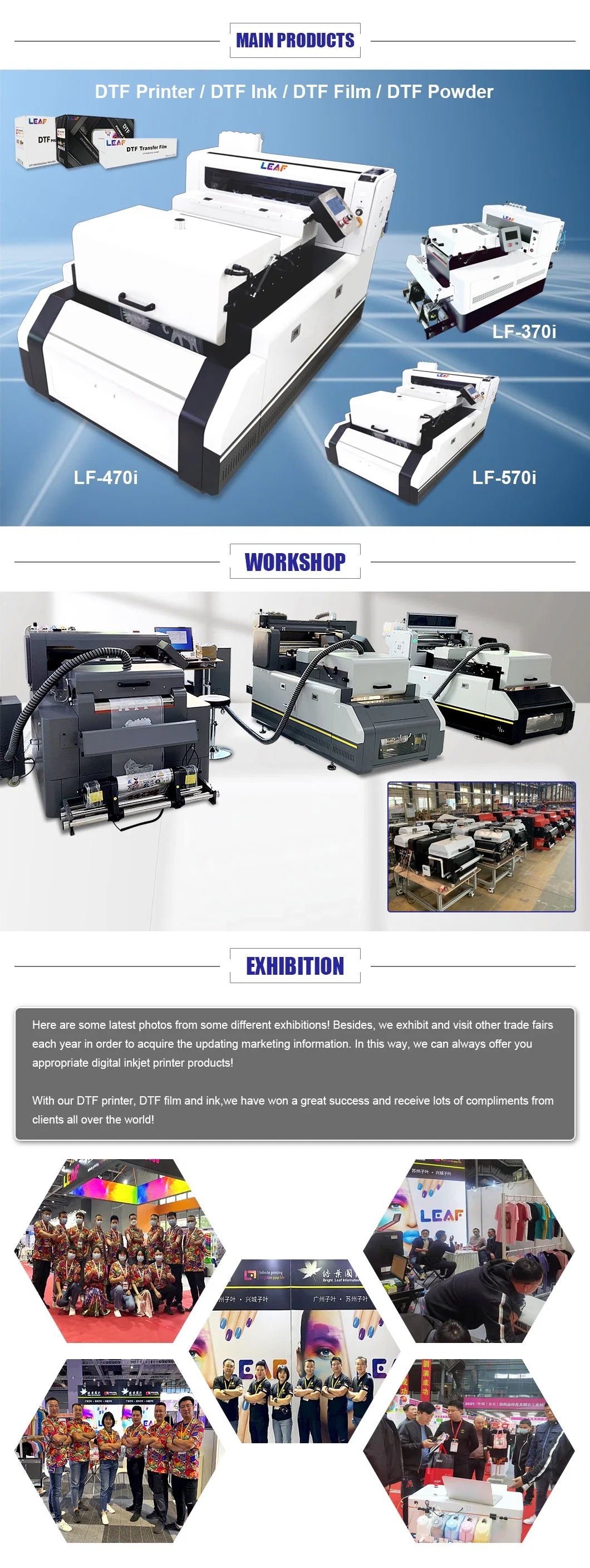 Leaf Water Based Pigment Inkjet Printer Digital Printing Machine Film