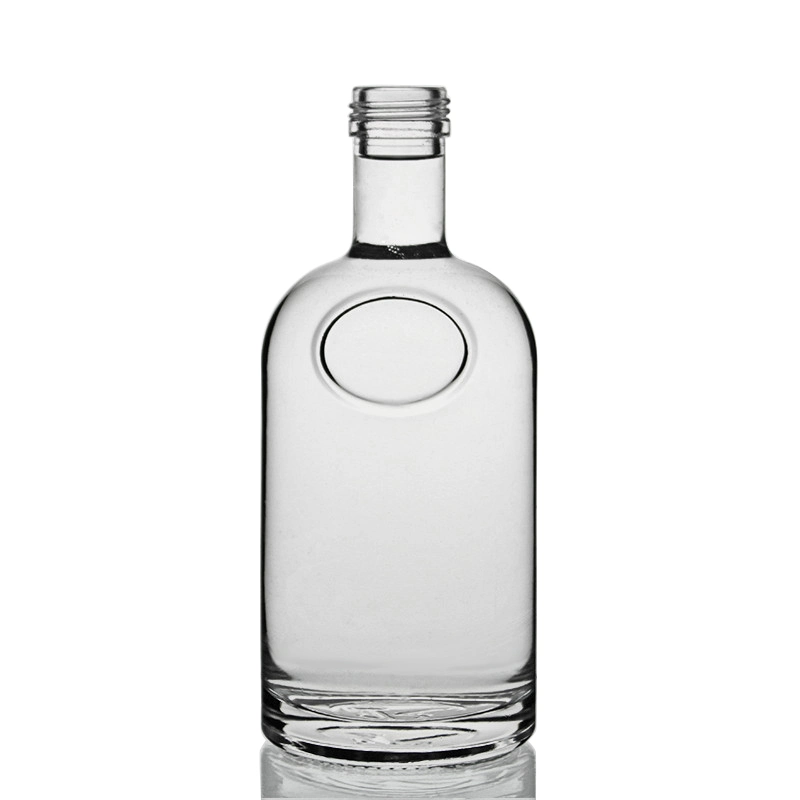 Low MOQ Super Flint Cork Screw Top Tamper Proof Spirits Bottle Round Liquor Empty Fancy 750ml 500ml Vodka Bottle