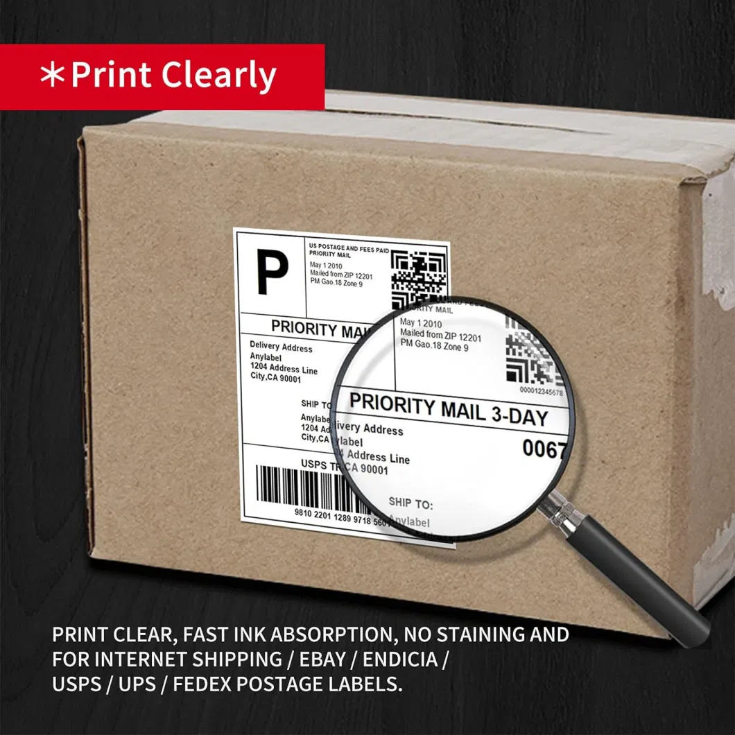 Customized Shipping Label Logistics Packaging Labels1000PCS Fanfold Sticker Rolls for Packaging