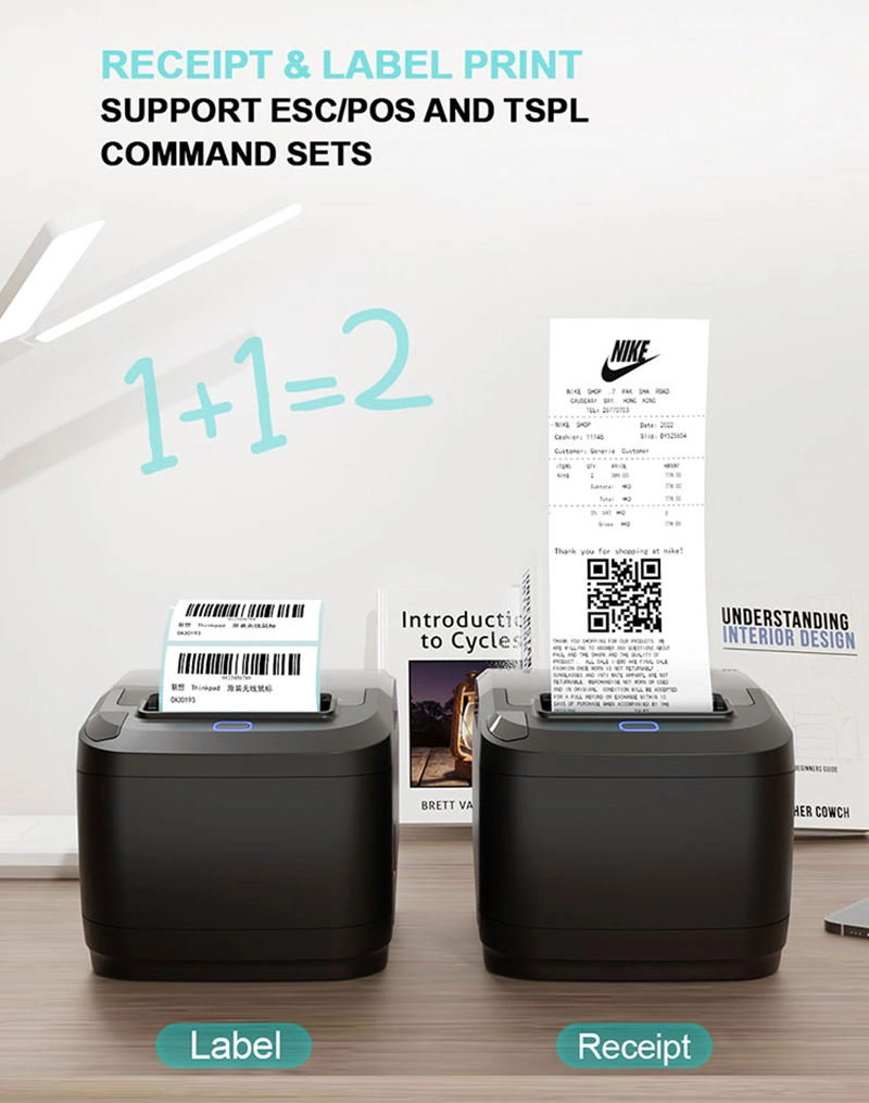 3inch Impresora Barcodes Sticker Label Receipt Printer Thermal Price Tag Maker Machine