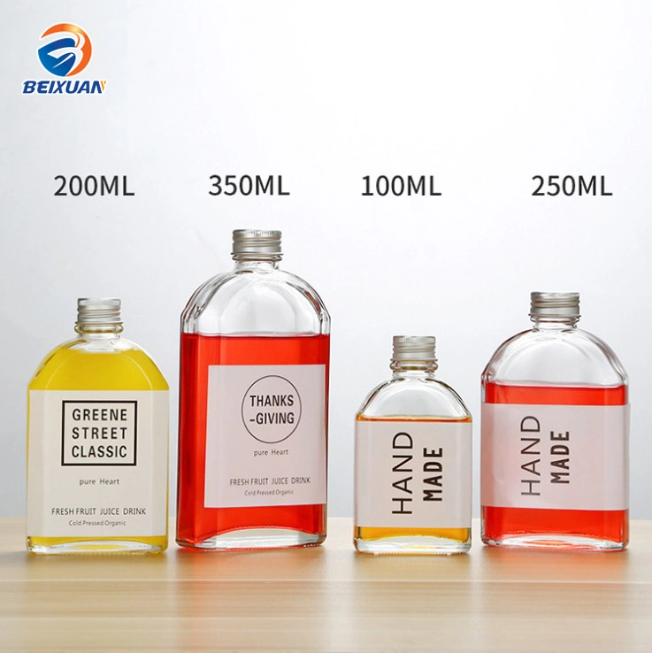 Stock 300ml 400ml 500ml Empty Glass Milk Bottle French Square Juice Glass Bottle with Tamper-Proof Cap