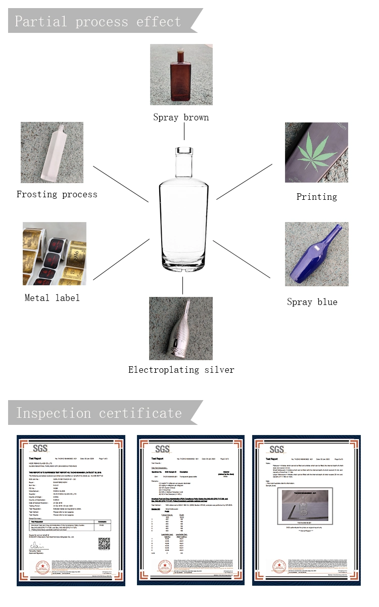 Low MOQ Super Flint Cork Screw Top Tamper Proof Spirits Bottle Round Liquor Empty Fancy 750ml 500ml Vodka Bottle