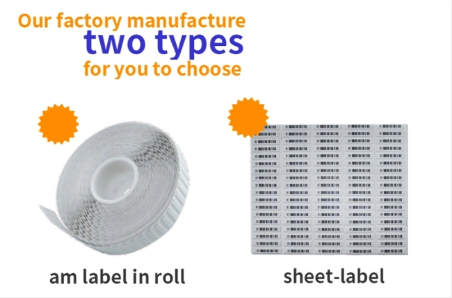 Am Soft Labels Am Security Label with Barcode for Supermarket