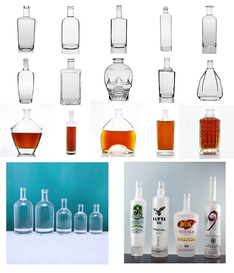 Low MOQ Super Flint Cork Screw Top Tamper Proof Spirits Bottle Round Liquor Empty Fancy 750ml 500ml Vodka Bottle