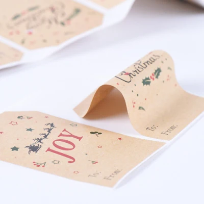 Natale Festival regalo Present Packaging autoadesivo stampato etichetta di carta