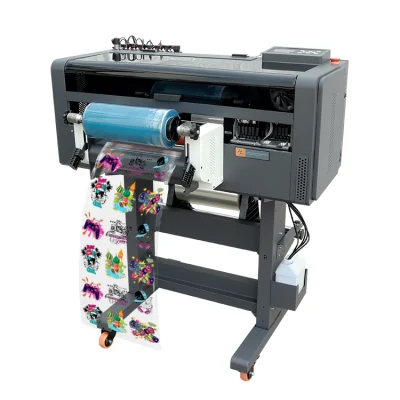  Stampante UV digitale A3 A2 di qualità superiore 60 cm a 3 testine Stampante UV a rullo con adesivo DTF EPS I3200 Crystal Etichetta legno acrilico