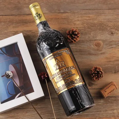  Etichette in metallo con adesivo personalizzato per flaconi in alluminio con incisione in metallo Gold Etichetta con etichetta di vino Champagne con adesivo in foglio goffrato