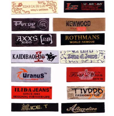 Taglio laser Abbigliamento personalizzato Tags tessuti privati camicia stampata Etichetta abbigliamento