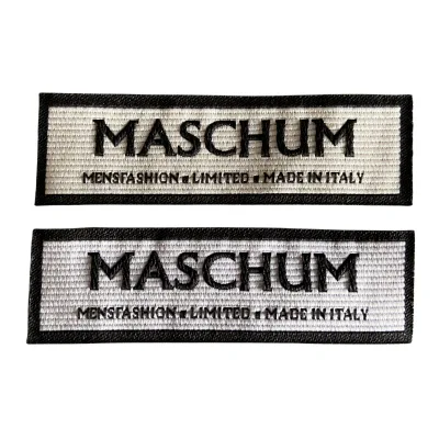Etichetta di abbigliamento OEM Logo personalizzato marchio Accessori per indumenti piegati in tessuto Etichetta