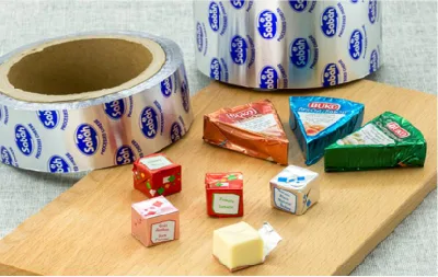 Pellicola in alluminio laminato per confezionamento di barre di cioccolato