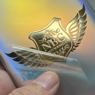  Per il trasferimento di badge con logo in nichel per etichette adesive per la stampa personalizzata del prodotto Adesivo metallico