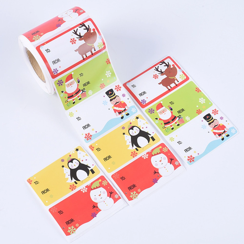 OEM Christmas Festival Gift Present Packaging Self Adhesive Paper Label