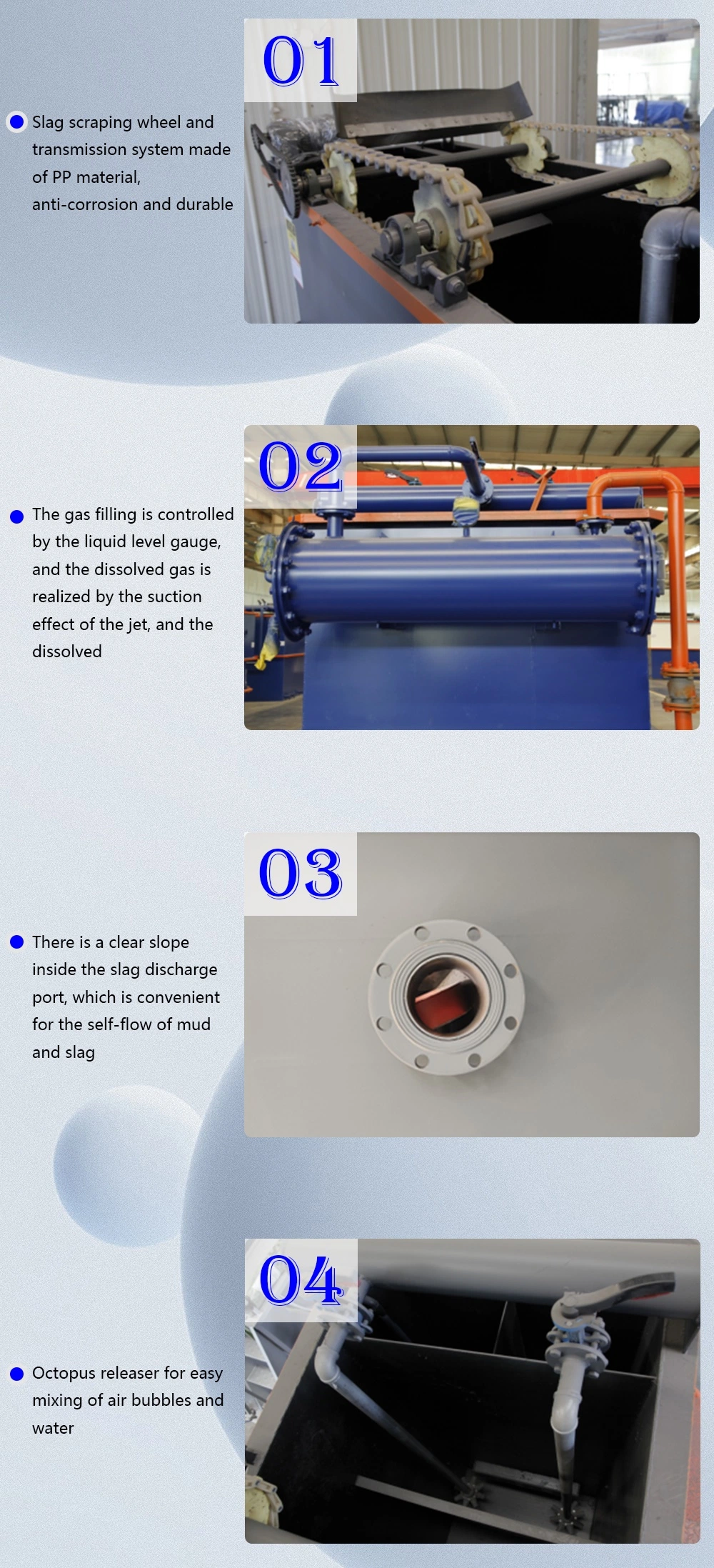 Flat Flow Air Flotation Machine for Waste Water Treatment