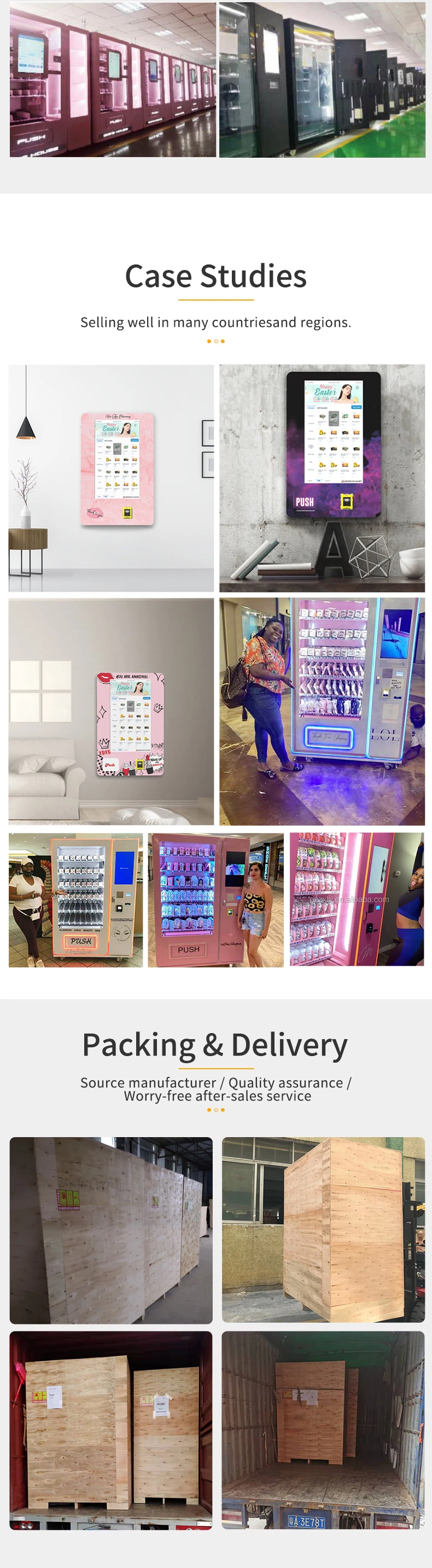 Self-Service Smart Age Verification Touch Screen Stand-up Vending Machine