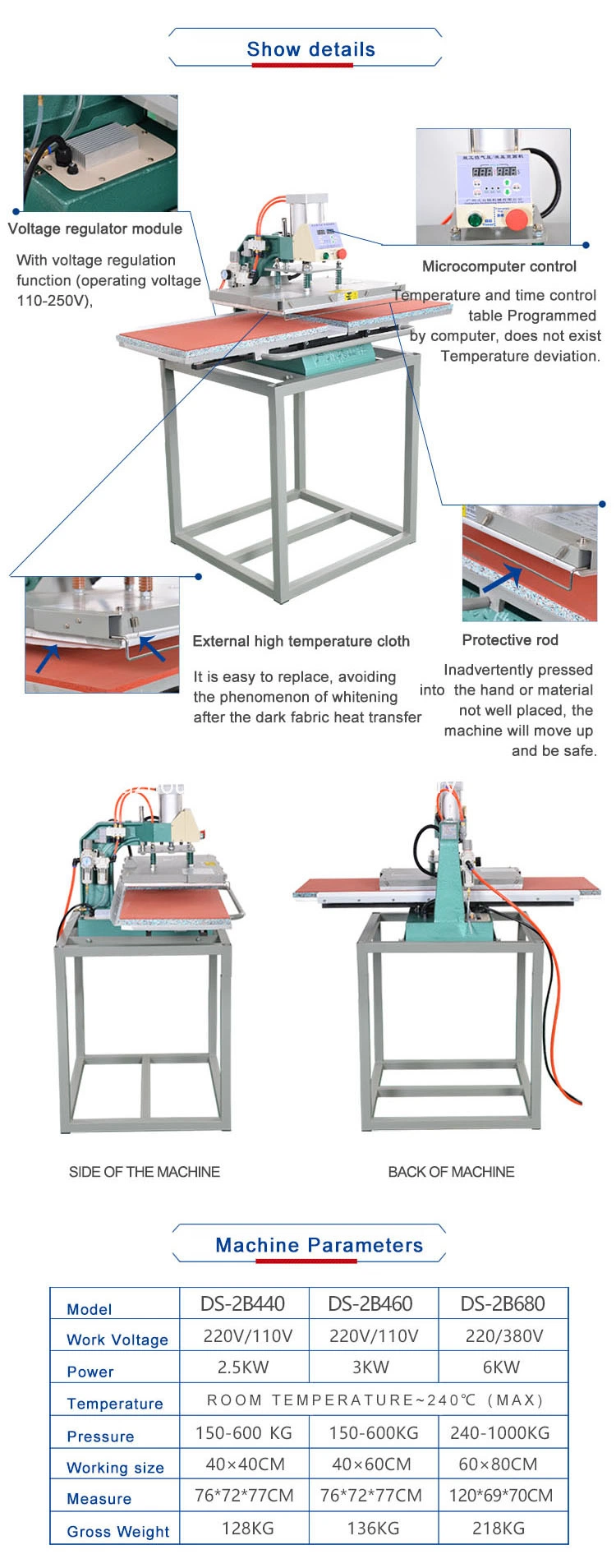 Factory Price Pneumatic Heat Press 3D Embossing Machine for Fabric