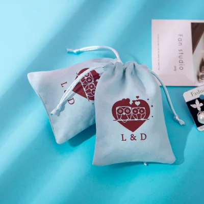 Custom Pouches Jewelry Custom Drawstring Jewellery Pouch Velvet Packaging Bag