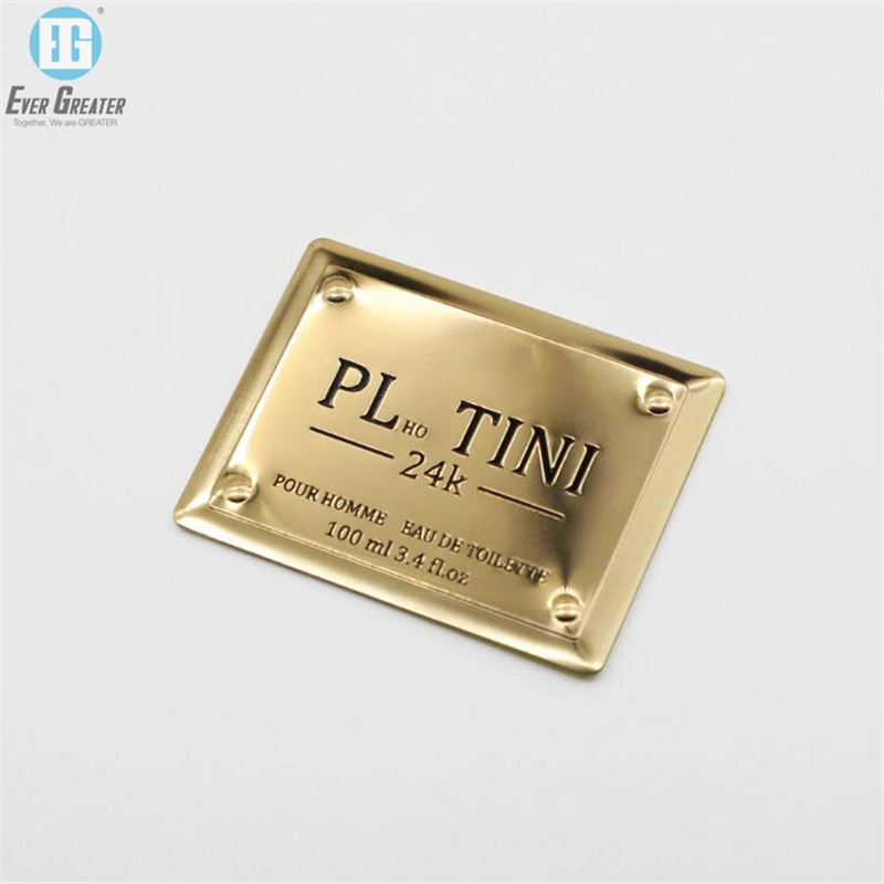 Custom Golden / Silver Metal Logo Sticker Perfume Bottle Cosmetics Private Label Makeup Metal Label