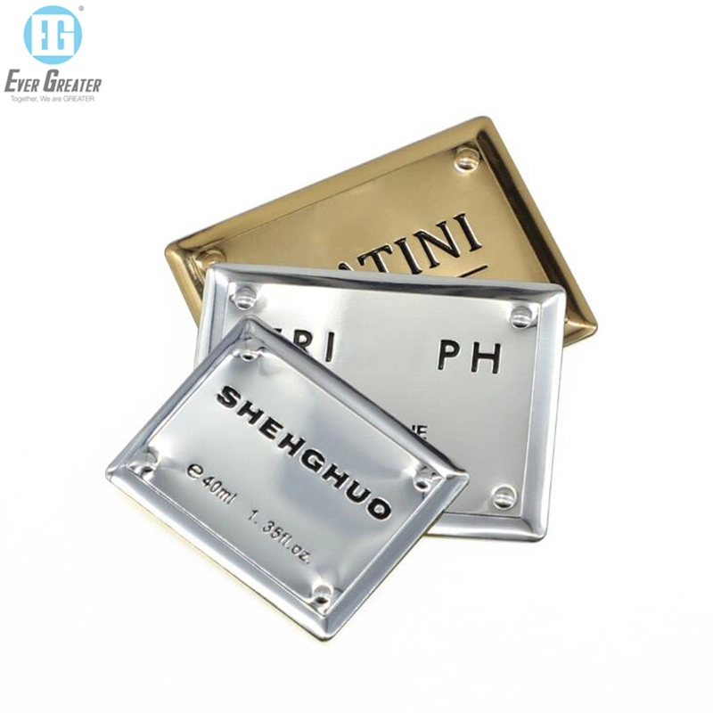 Custom Golden / Silver Metal Logo Sticker Perfume Bottle Cosmetics Private Label Makeup Metal Label