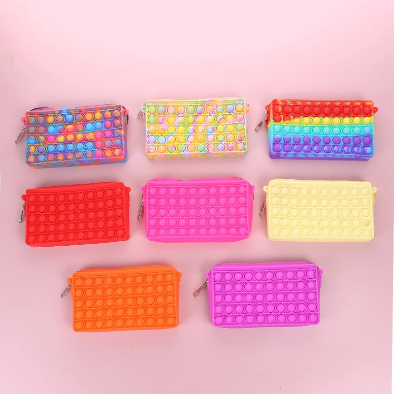 Poppet Fidget Pencil Pouch for Puzzle Bubble Silicone Pen Case Pops up