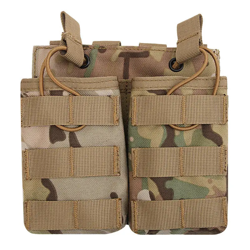 Multicam Tactical Double Magazine Pouch Molle Holster Outdoor CS Vest Accessory Open-Top Mag Pouch