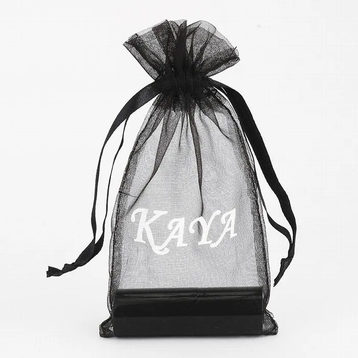 Wholesale Clear Cosmetic Sheer Drawstring Custom with Logo Gift Organza Bag