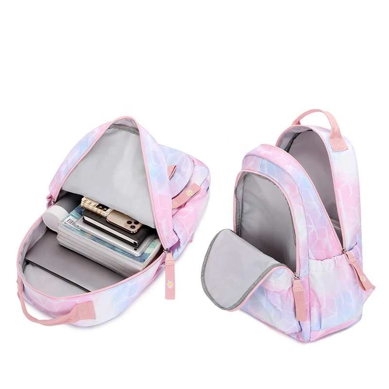 High Grade Girl Campus Students Hot Sale Colorful Printing Lightweight Nylon School Bag