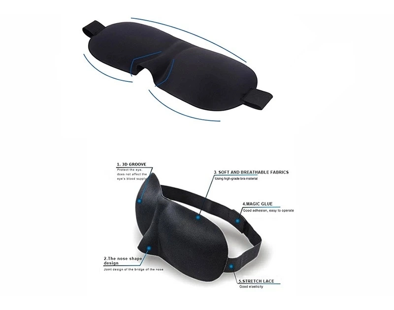 Contoured Softness Private Label Slee for Travel Shift Work and Meditation Eye Mask/Eyemask