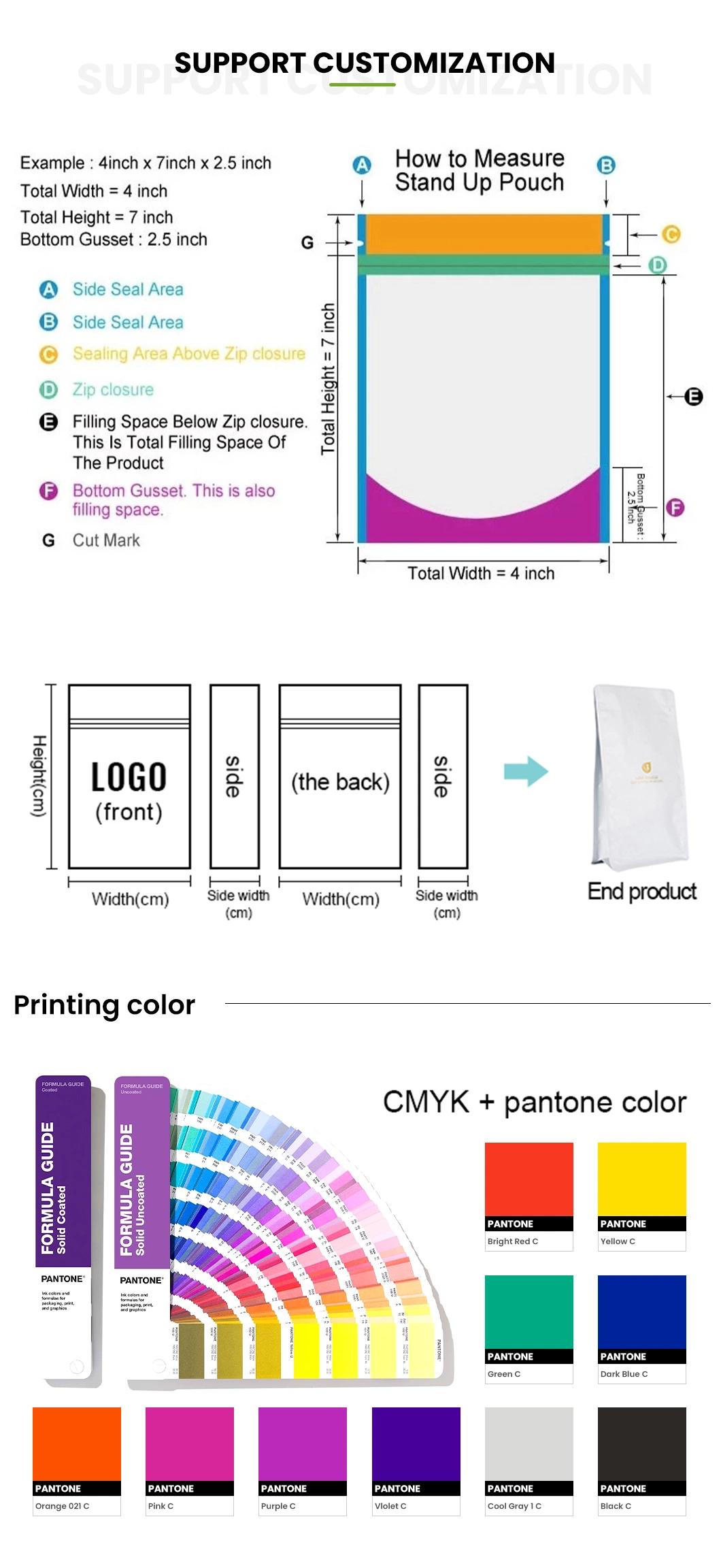 Factory direct supply food grade zip lock packaging bag for starch corn