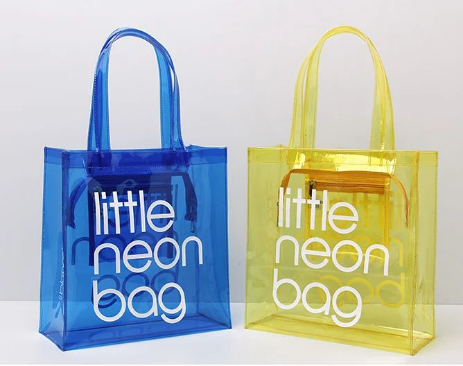 Four Colors PVC Tote Bag with Custom Logo for Shopping or Daily Life