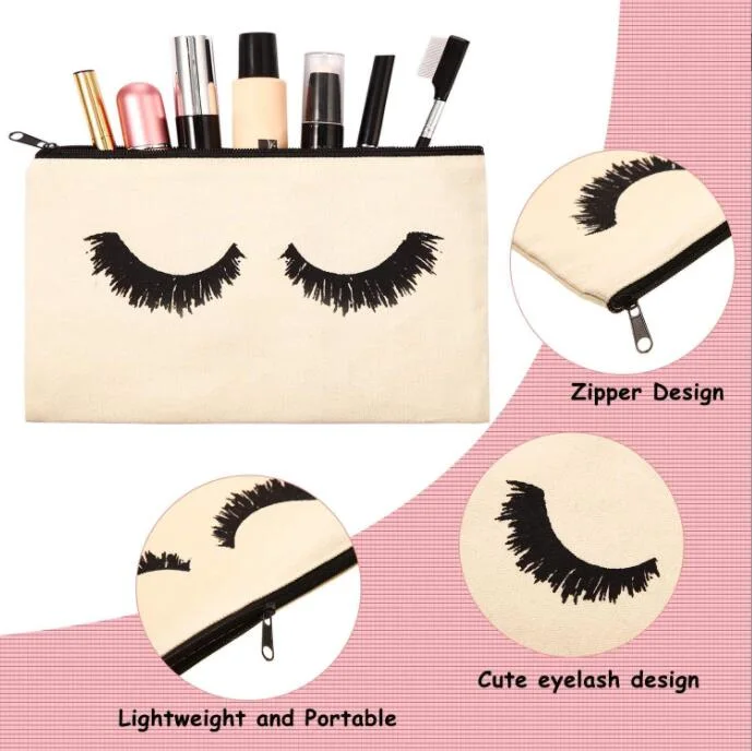 Custom Logo and Print RPET Cotton Zipper Pouch for Makeup Brush and Pencil Bags