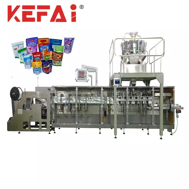 Kefai 10 Head Vffs Granule Weigher Corn Chips Pouch Packing Machine