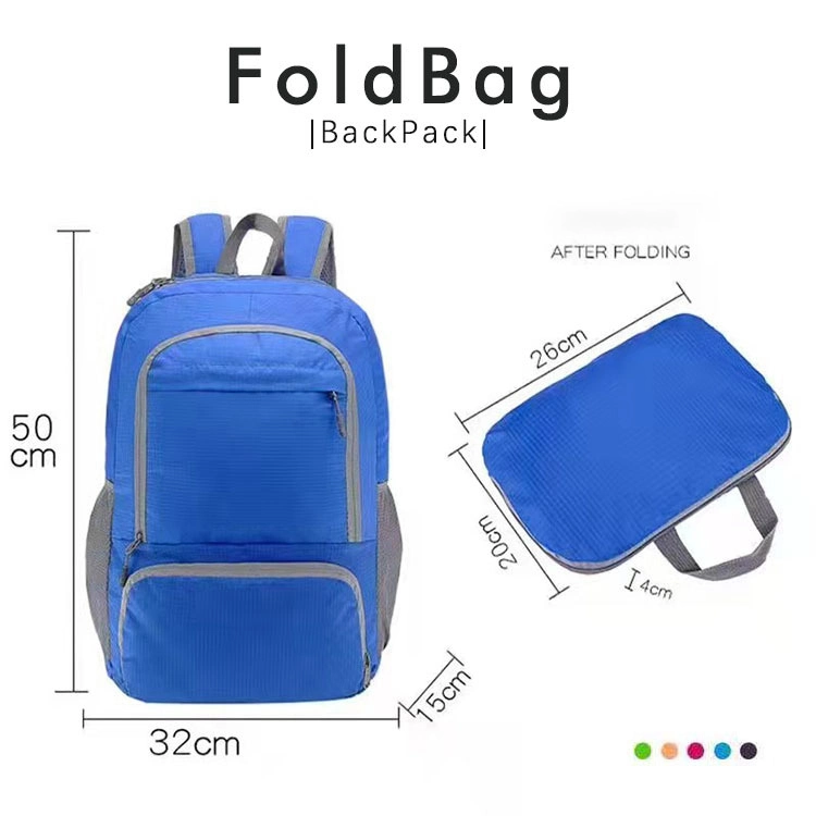 Student School Bag Printed Logo Outdoor Hiking Sport Foldable Backpack