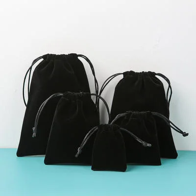 Wholesale Luxury Velvet Jewelry Pouches with Custom Logo Velvet Drawstring Bag