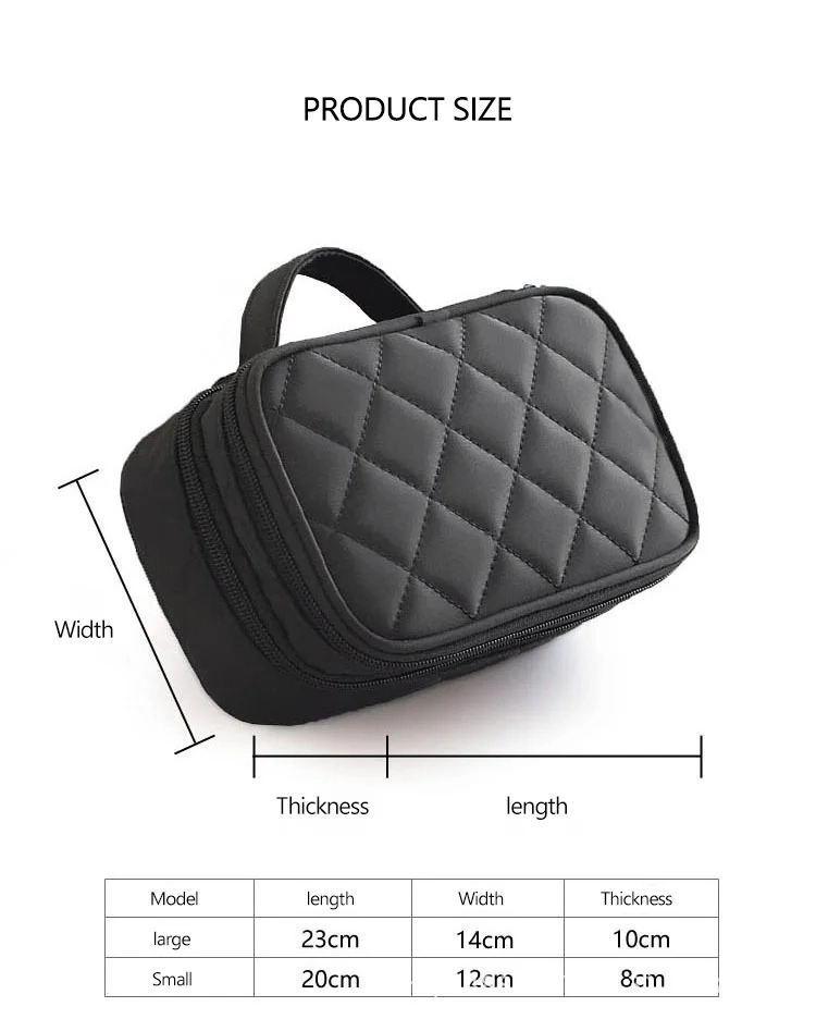 Wholesale Best Price 3 Layer Cosmetic Bag Makeup Bag Brush Bag with Mirror for Women