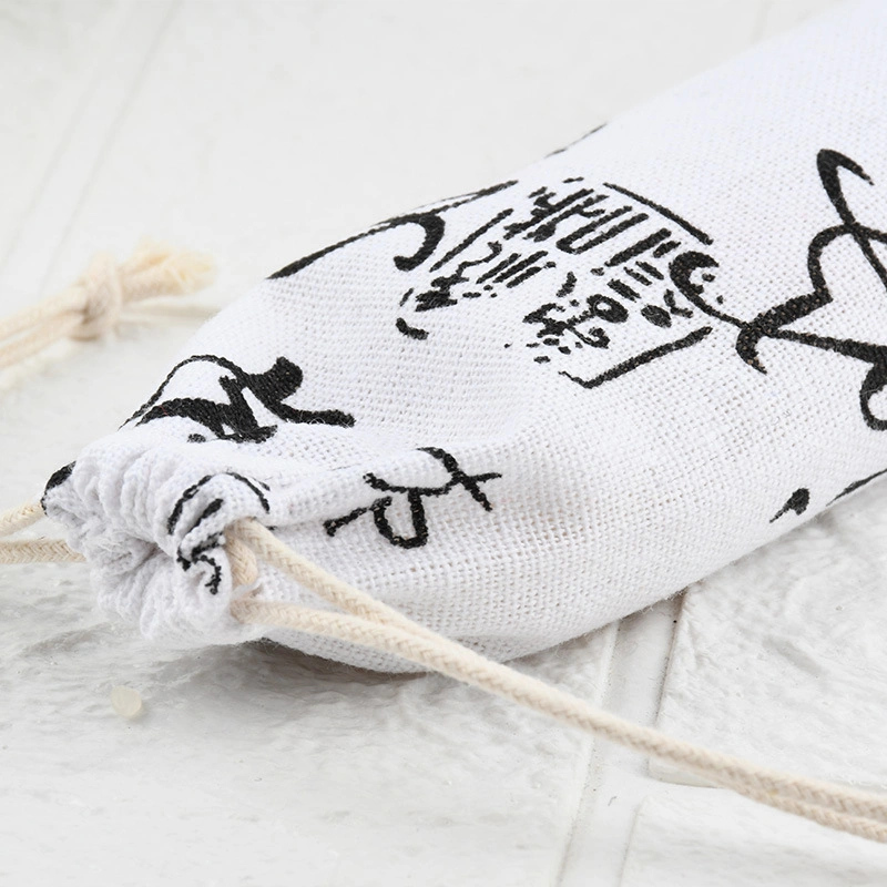 Factory Cotton Bag Drawstring Bags Straw Bags Canvas Drawstring Bags Long Cotton and Linen Drawstring Bags