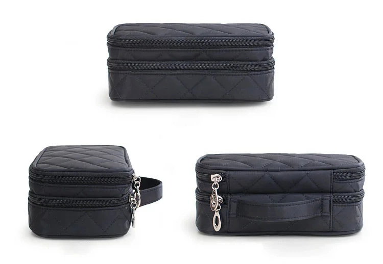 Wholesale Best Price 3 Layer Cosmetic Bag Makeup Bag Brush Bag with Mirror for Women