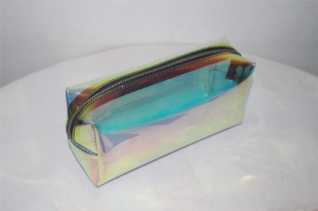 Factory Supplied Clear Makeup Bag Holographic Cosmetic Bag Pouch for Cosmetic, Toiletries, Travel, Daily Use