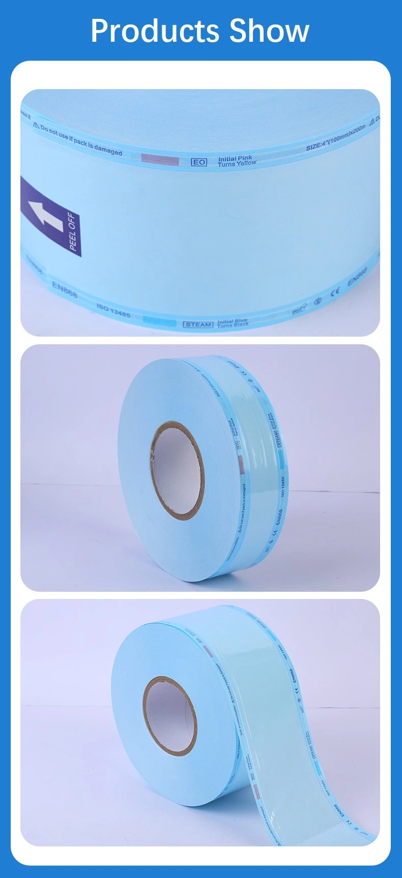 Medical Heat Seal Sterilization Roll Pouch for Plasma Sterilization in Hospital OEM